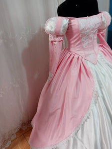 Little mermaid+hoopskirt Ariel pink dress Cosplay costume