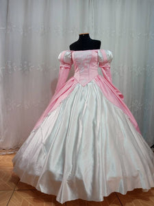 Little mermaid+hoopskirt Ariel pink dress Cosplay costume