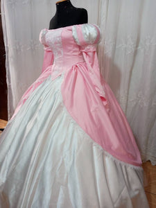 Little mermaid+hoopskirt Ariel pink dress Cosplay costume