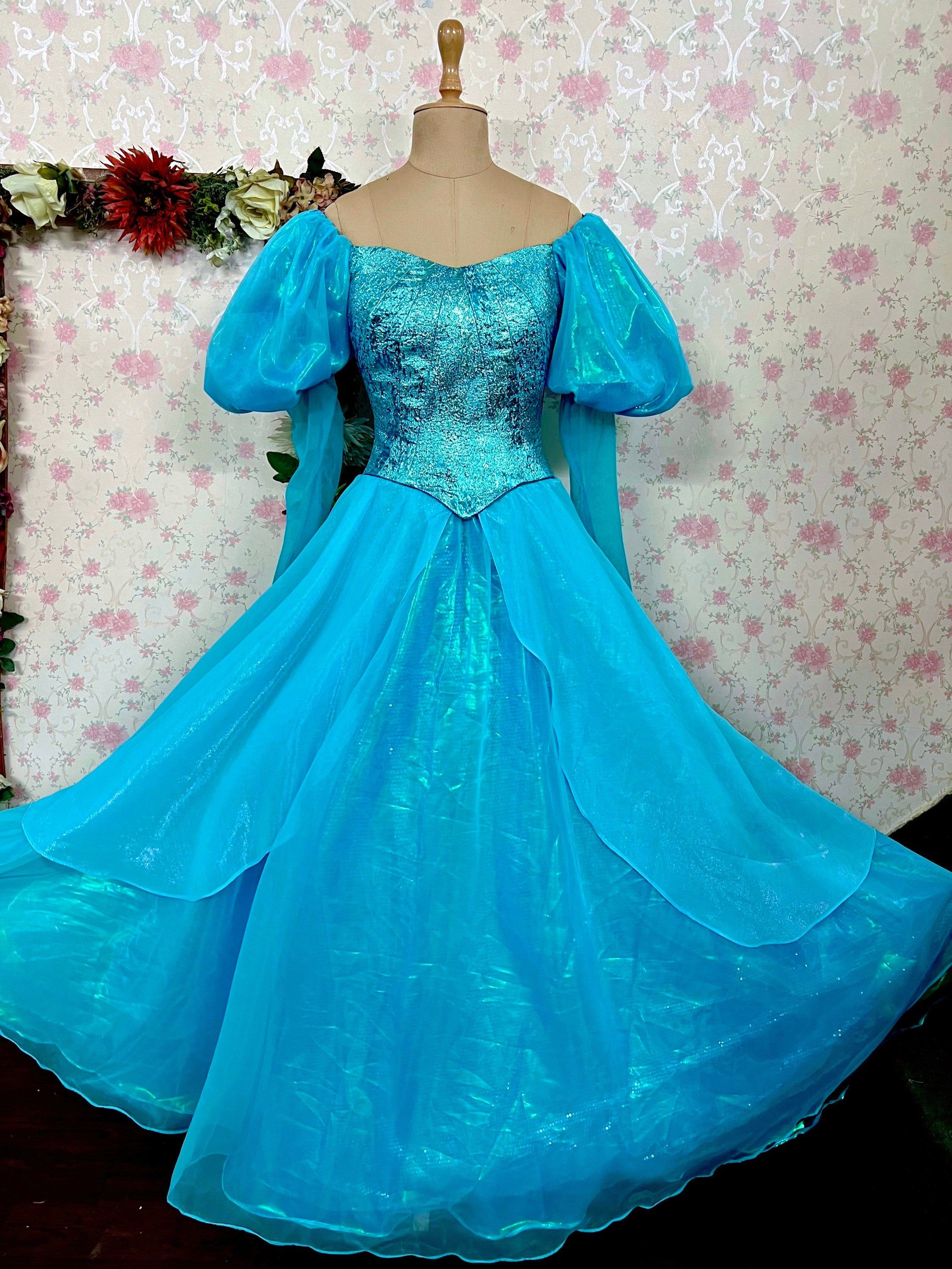 Ariel teal dress Cosplay Costume – MJcostume