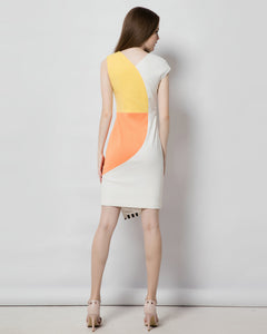Colorblock elegant  Geometric dress  Asymmetrical dress Wrap dress Modern dress