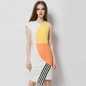 Colorblock elegant  Geometric dress  Asymmetrical dress Wrap dress Modern dress