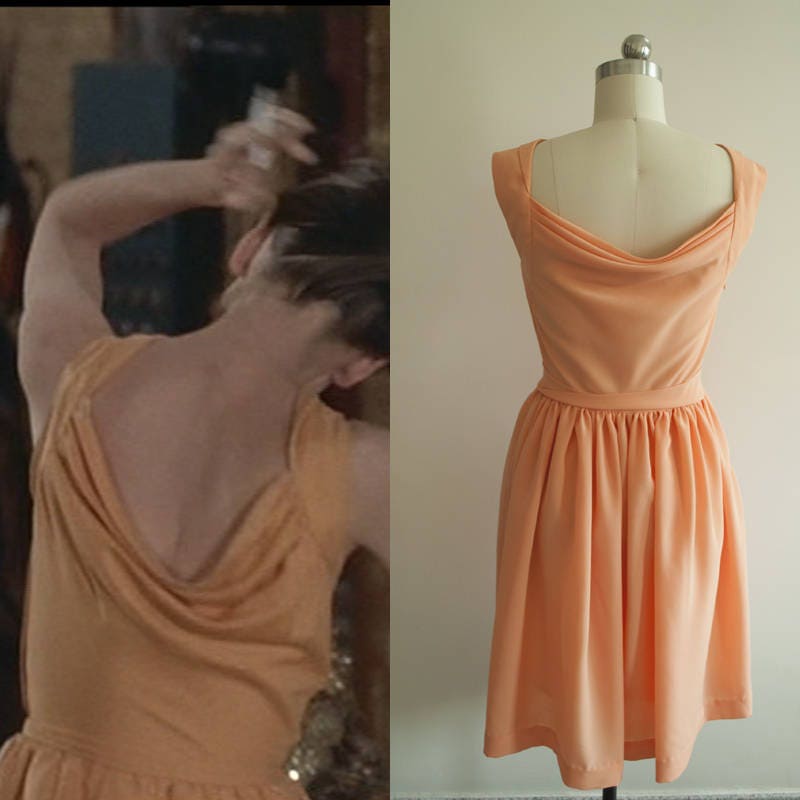 1960's vintage dress  summer Dress Hollywood Paris as it sizzles  Audrey Hepburn Dress Orange Dress