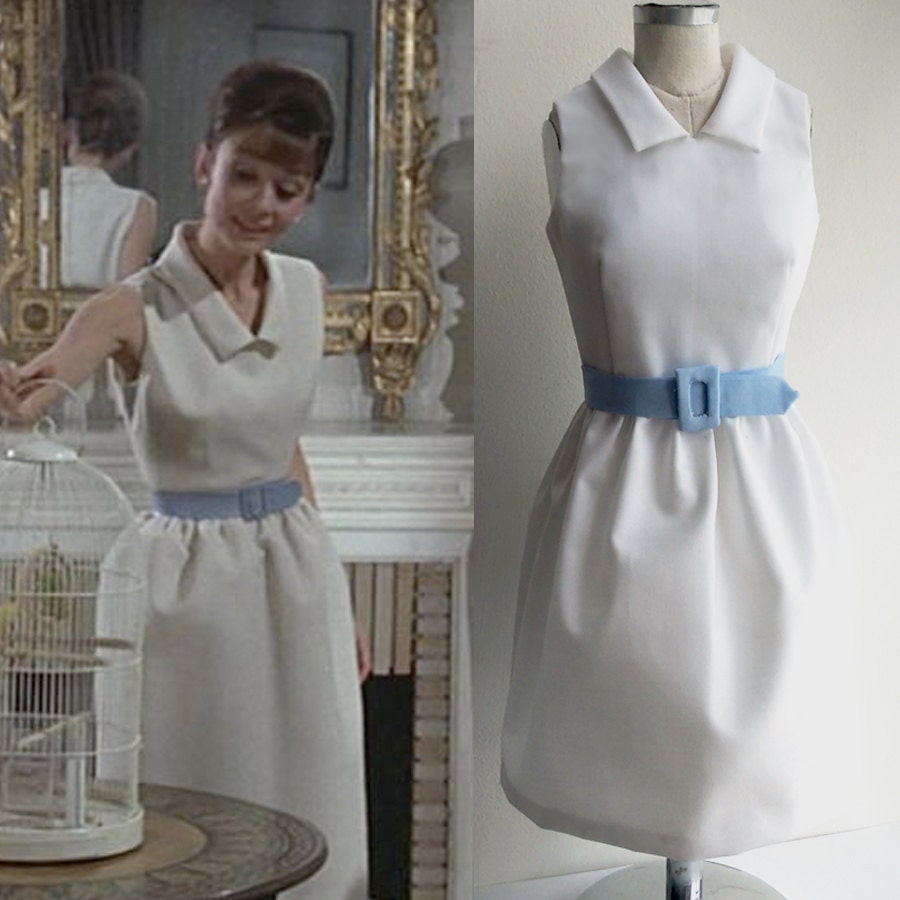 1960s White Vintage Dress Audrey Hepburn dress Paris when it sizzles Movie style Dress