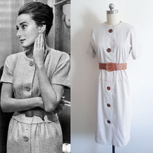 Load image into Gallery viewer, Holly Golightly dress Houndstooth dress Audrey Hepburn dress