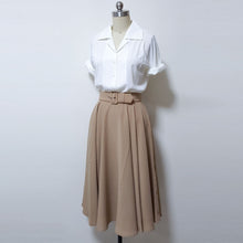 Load image into Gallery viewer, Vintage 50s skirt Swing with belt  Audrey Hepburn skirt Roman Holiday Circular Skirt cosplay costume