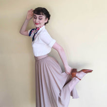 Load image into Gallery viewer, Vintage 50s skirt Swing with belt  Audrey Hepburn skirt Roman Holiday Circular Skirt cosplay costume