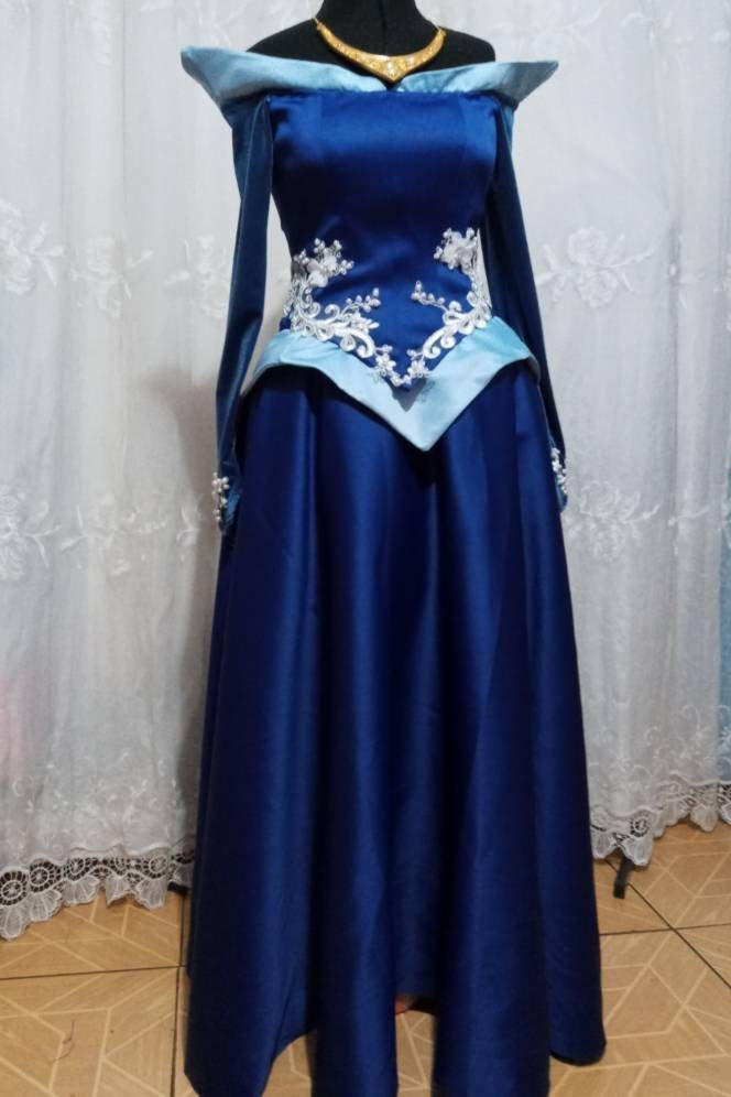 sleeping beauty in blue dress Customade princess Sleeping Beauty Aurora blue dres – MJcostume
