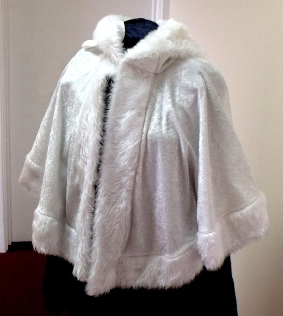 Beautiful velvet cloak with fur trim  many colours