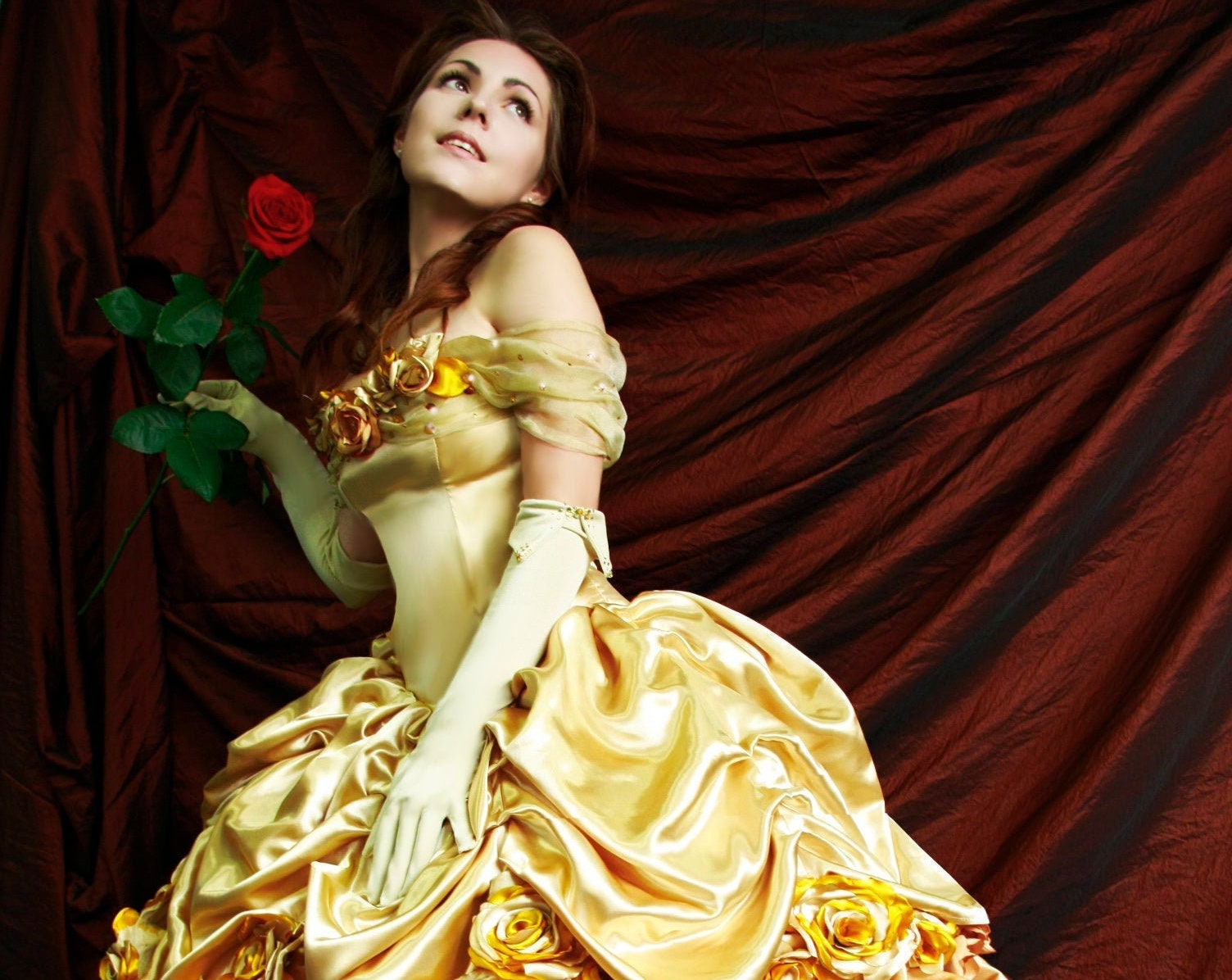 Belle's Gold Dress Costume Adult Belle cosplay costume Belle MJcostume Belle's Gold Dress Costume Adult Belle cosplay costume Belle MJcostume