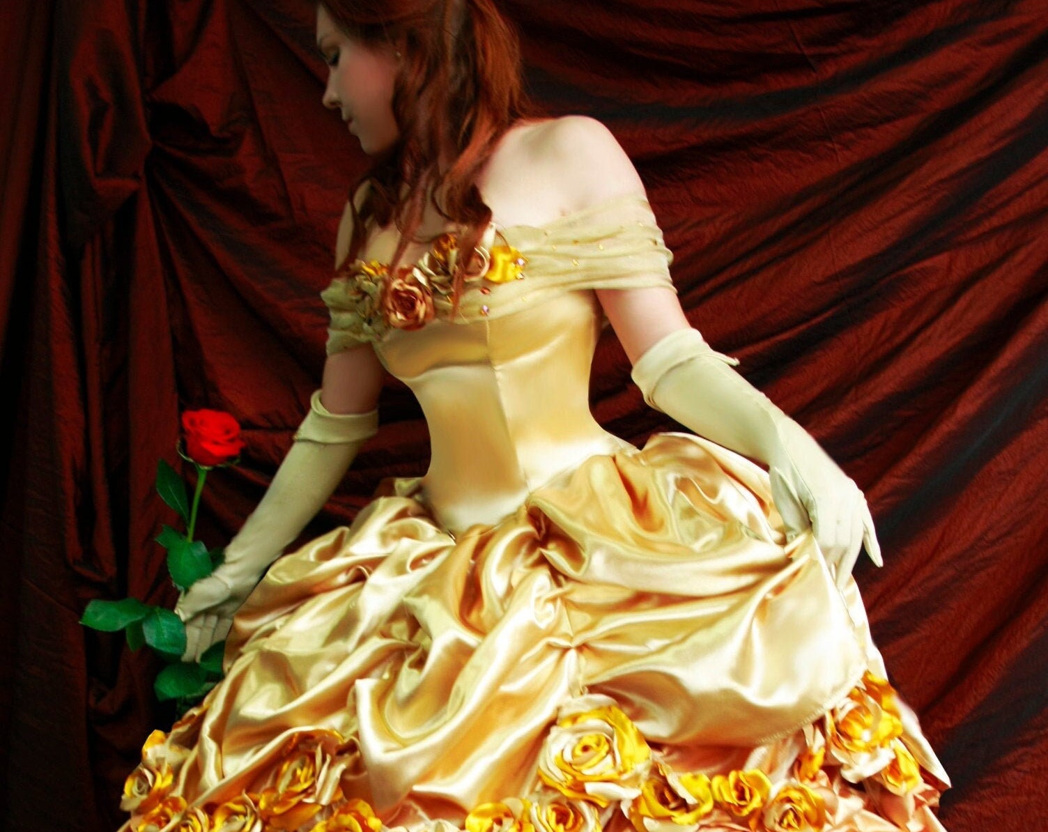 belle dress gold Belle's Gold Dress Costume Adult Belle cosplay costume Belle – MJcostume