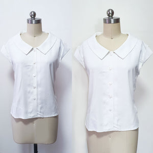 Gambit blouse white summer vintage 1960s top preppy shirt cosplay costume