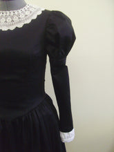 Load image into Gallery viewer, Black Victorian Dress - 1890s silhouette