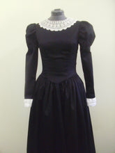 Load image into Gallery viewer, Black Victorian Dress - 1890s silhouette