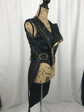 Load image into Gallery viewer, Adult Black and Gold Motorcycle Jacket Coat Cosplay Costume