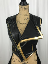 Load image into Gallery viewer, Adult Black and Gold Motorcycle Jacket Coat Cosplay Costume
