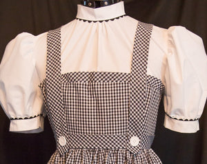 ADULT Size Black and White AUTHENTIC Reproduction DOROTHY Dress Costume