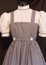 Load image into Gallery viewer, ADULT Size Black and White AUTHENTIC Reproduction DOROTHY Dress Costume