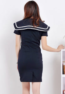 Vintage styleBlair Waldorf  sailor Navy Blue Gossip Girl custom Dress
