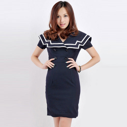 Vintage styleBlair Waldorf  sailor Navy Blue Gossip Girl custom Dress