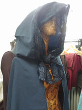 Load image into Gallery viewer, READY FOR SHIPPING Blue Hooded Cape, unisex cloak, cape