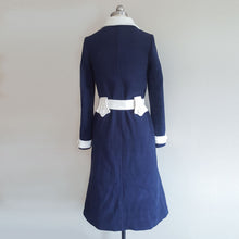 Load image into Gallery viewer, Cosplay costume Blue and White Coat Celebrity Coat  Amal Clooney Vintage Coat Inspired 1960s Coat