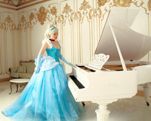 Load image into Gallery viewer, Cinderella Princess Blue dress cosplay Adult dress princess cinderella Premium cosplay