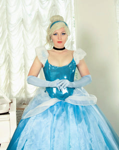 Cinderella Princess Blue dress cosplay Adult dress princess cinderella Premium cosplay