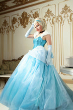 Load image into Gallery viewer, Cinderella Princess Blue dress cosplay Adult dress princess cinderella Premium cosplay