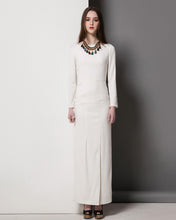 Load image into Gallery viewer, Minimalistic bridal gown Kate Middleton Boat neck long sleeves Dress