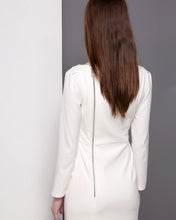 Load image into Gallery viewer, Minimalistic bridal gown Kate Middleton Boat neck long sleeves Dress