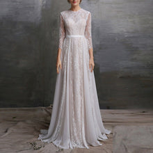 Load image into Gallery viewer, Lace wedding Vintage Wedding long sleeve dress White Lace Bohemian wedding Dress