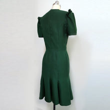 Load image into Gallery viewer, Royal Canada Tour Duchess of Cambridge Bridal midi dress Kate Middleton Emerald Dress