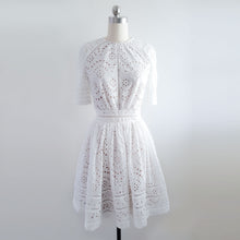 Load image into Gallery viewer, Kate Middleton White Broderie Anglai Casual summer wedding short lace dress