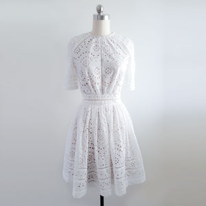 Kate Middleton White Broderie Anglai Casual summer wedding short lace dress