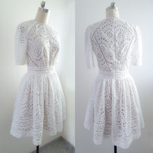 Load image into Gallery viewer, Kate Middleton White Broderie Anglai Casual summer wedding short lace dress