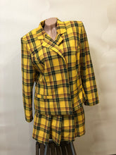 Load image into Gallery viewer, Cher Clueless costume Halloween costume Plaid Jacket Skirt Yellow plaid skirt Plaid tartan set School uniform Clueless skirt Clueless jacket