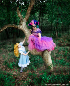 Pink Purple Petticoat Fairytale Cheshire Cat Cosplay Tulle Skirt Alice In Wonderland Fairy Costume