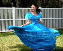Load image into Gallery viewer, Cinderella 2015 Princess Costume Gown Dress for Girls Teens Adults w Choice of Butterflies or Bows