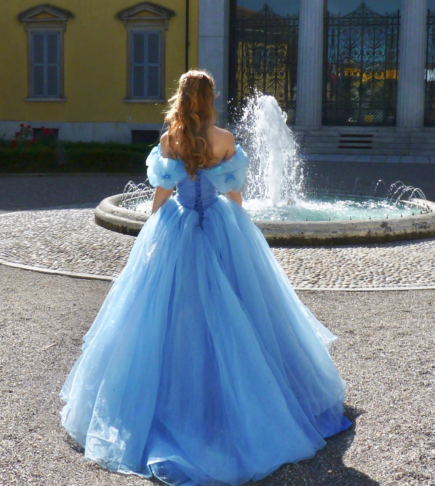 Halloween Costume Cosplay Princess Dress Cinderella Blue Ball Gown – MJcostume