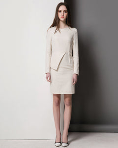 Kate Middleton tailored Workdress Peplum dress Civil wedding short dress Tweed Dress