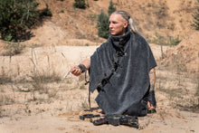 Load image into Gallery viewer, High Collar Steampunk Poncho Post Apocalyptic Wasteland Wrap Alternative Coat Unisex LARP poncho Wild West &amp; Burning Man Top