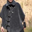 Load image into Gallery viewer, High Collar Steampunk Poncho Post Apocalyptic Wasteland Wrap Alternative Coat Unisex LARP poncho Wild West &amp; Burning Man Top