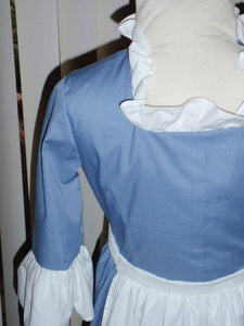 1700s 4 Pc Colonial Work Dress Apron Shawl Mob Cap Outfit Costume for Teens Adults