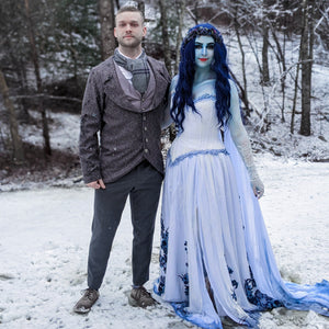 Corpse Bride Emily Costume Cosplay Dress Gown Adult