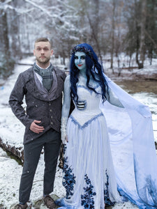Corpse Bride Emily Costume Cosplay Dress Gown Adult
