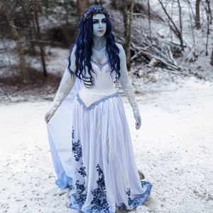 Corpse Bride Emily Costume Cosplay Dress Gown Adult