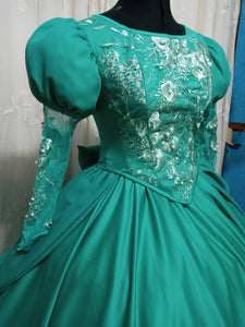 Cosplay Ariel Teal gown Little mermaid dress