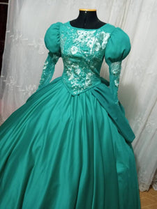 Cosplay Ariel Teal gown Little mermaid dress