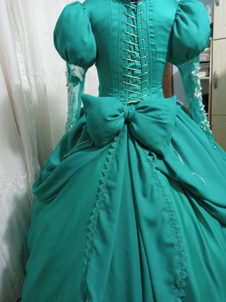 Cosplay Ariel Teal gown Little mermaid dress MJcostume Cosplay Ariel Teal gown Little mermaid dress MJcostume